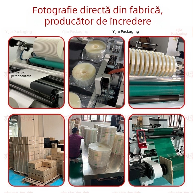 Mașină de ambalat cu bandă OPP transparentă, cu role mari pentru folie plastică, grosime 0,12 mm, rezistență la tracțiune 20 kg
