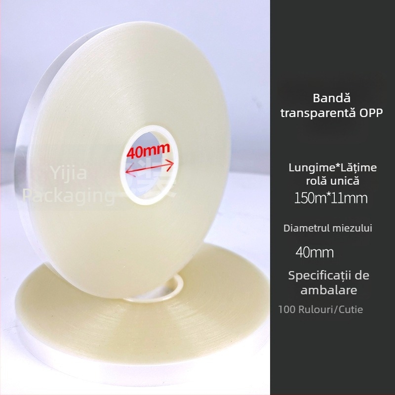 Mașină de ambalat cu bandă OPP transparentă, cu role mari pentru folie plastică, grosime 0,12 mm, rezistență la tracțiune 20 kg