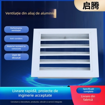 Ventil de aer din aliaj de aluminiu, finisare prin pulverizare, pentru conducte de ventilație, lamele simple și duble, difuzor pătrat