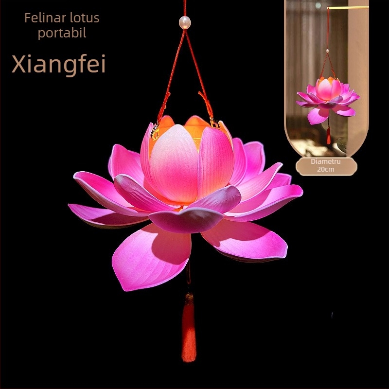 Felinar lotus creativ în stil antic, kit DIY pentru copii, portabil, iluminat pentru activități în aer liber