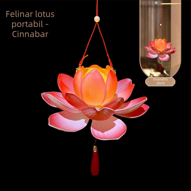 Felinar lotus creativ în stil antic, kit DIY pentru copii, portabil, iluminat pentru activități în aer liber
