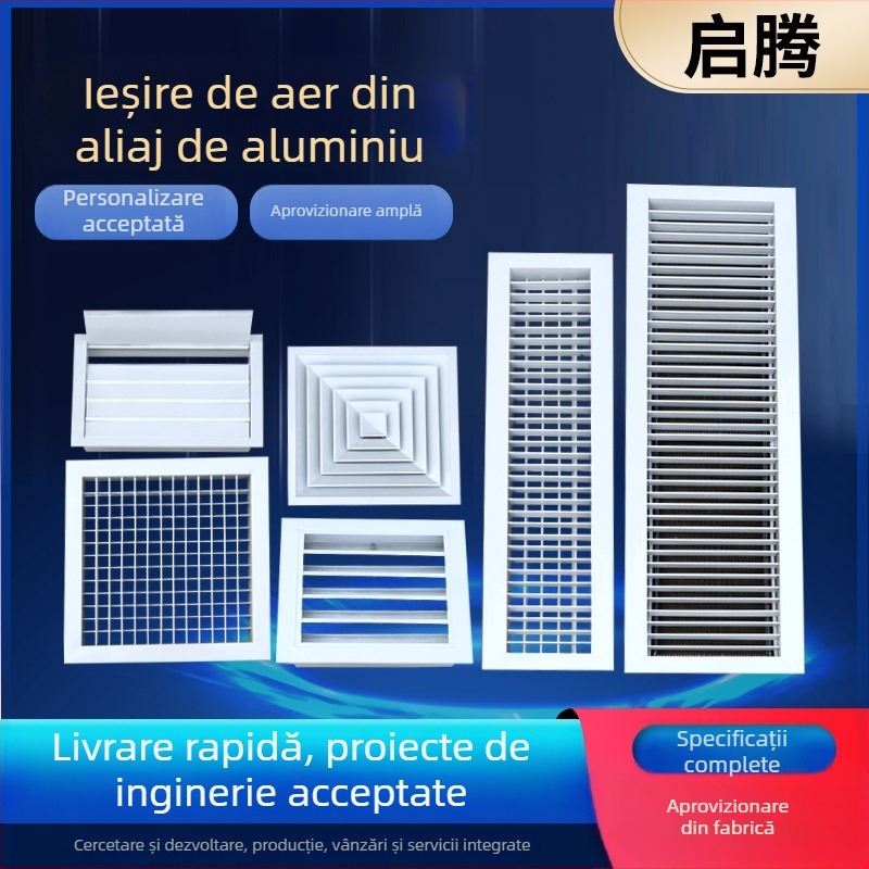 Conductă de ventilație din aliaj de aluminiu pentru aer condiționat, cu grilă deschizabilă și difuzor de aer