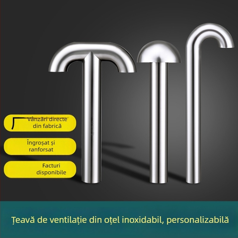 Cap de ventilație pentru acoperiș din oțel inoxidabil 304 cu izolație, pentru țeava de evacuare