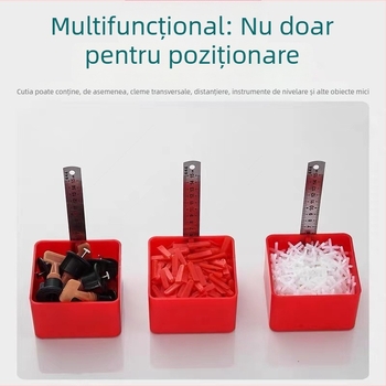 Dispozitiv de nivelare a plăcilor ceramice cu nivelă și cutie de măsurare