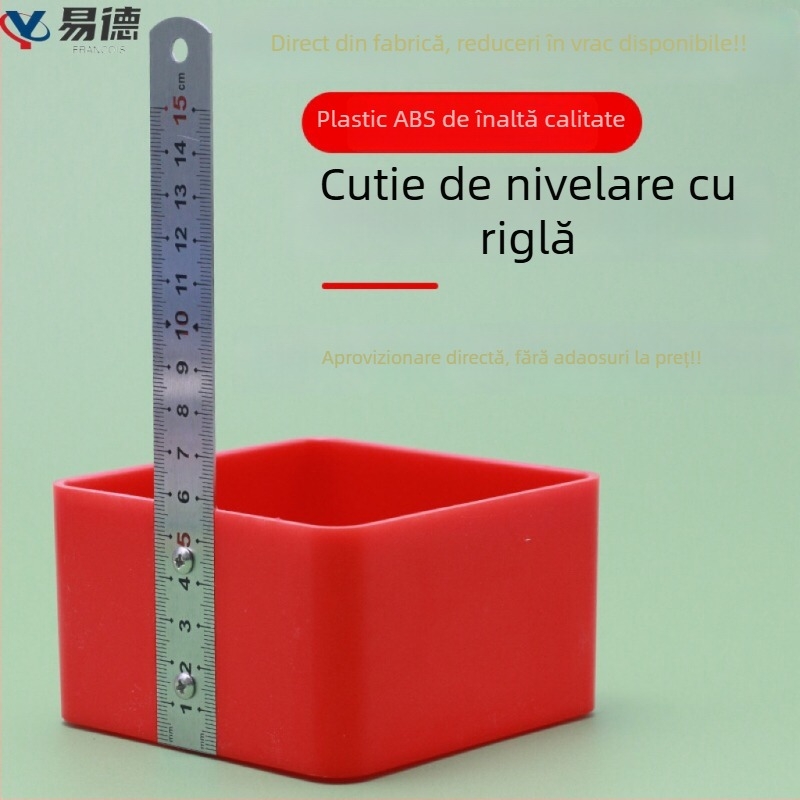 Dispozitiv de nivelare a plăcilor ceramice cu nivelă și cutie de măsurare