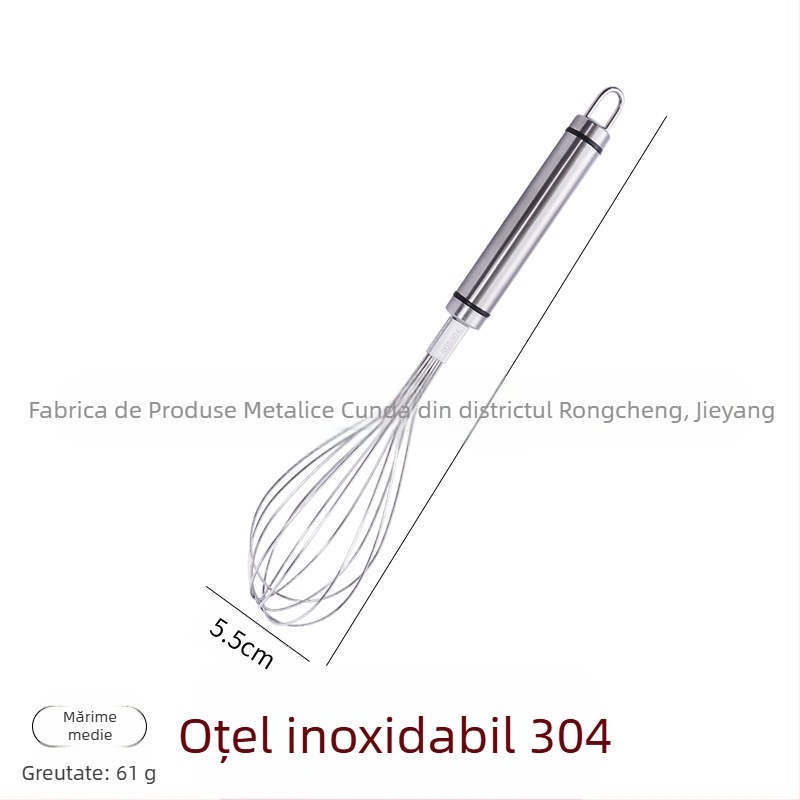 Tel de ouă manual din oțel inoxidabil 304, pentru prăjituri și creme, ustensilă de bucătărie