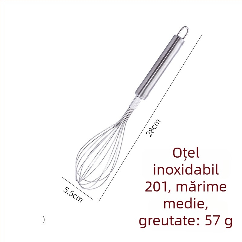 Tel de ouă manual din oțel inoxidabil 304, pentru prăjituri și creme, ustensilă de bucătărie