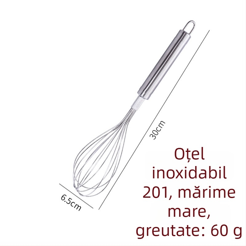 Tel de ouă manual din oțel inoxidabil 304, pentru prăjituri și creme, ustensilă de bucătărie