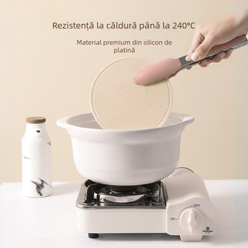 Leton covoraș circular din silicon, rezistent la temperaturi înalte, covoraș dublu față pentru pahare și masă