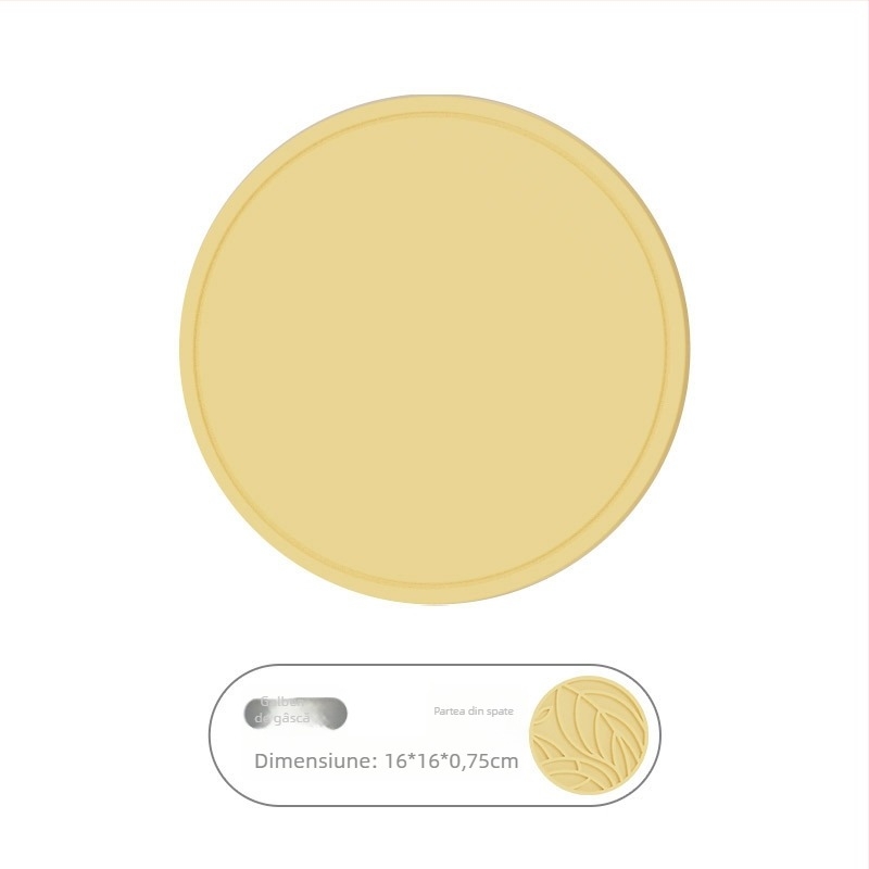 Leton covoraș circular din silicon, rezistent la temperaturi înalte, covoraș dublu față pentru pahare și masă