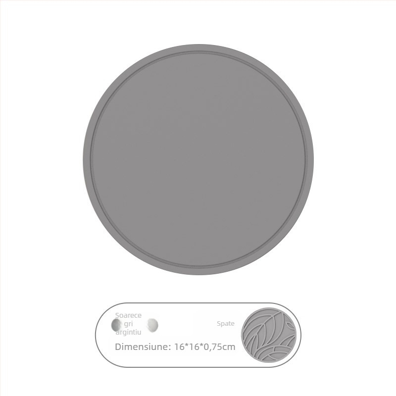 Leton covoraș circular din silicon, rezistent la temperaturi înalte, covoraș dublu față pentru pahare și masă