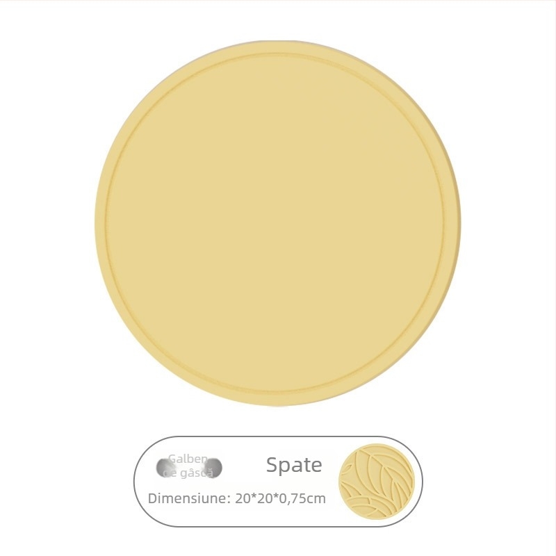 Leton covoraș circular din silicon, rezistent la temperaturi înalte, covoraș dublu față pentru pahare și masă