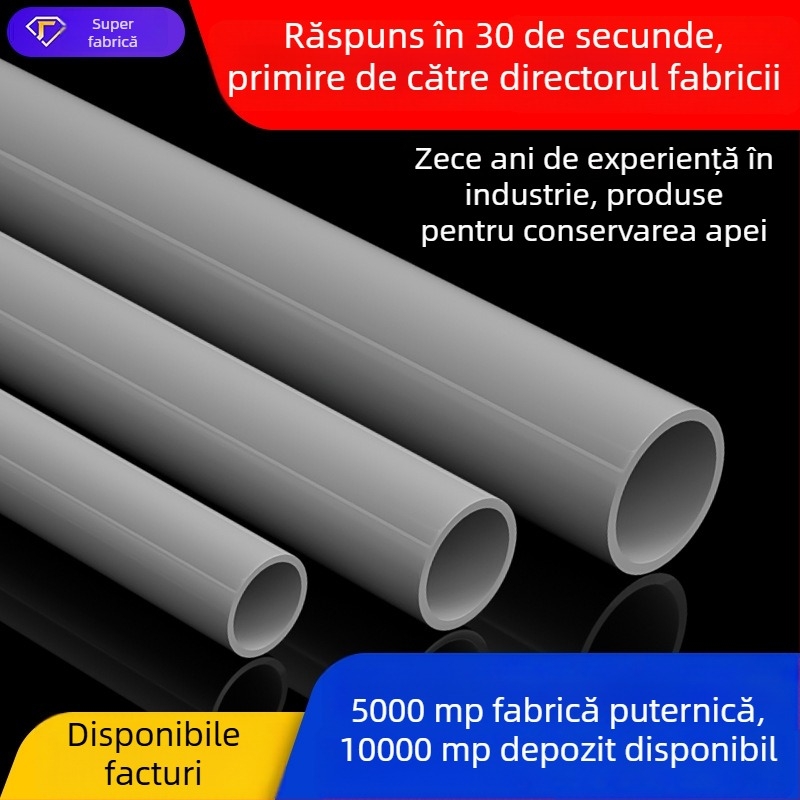 Țeavă UPVC pentru alimentare cu apă industrială și drenaj, Țeavă PVC rigidă, gri, pentru irigații agricole