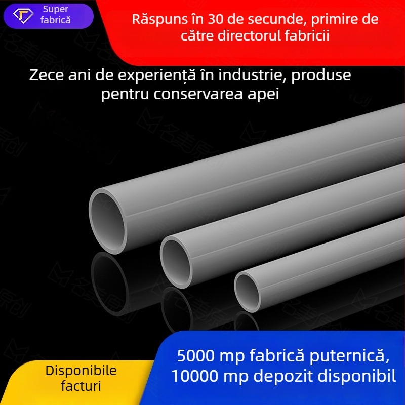 Țeavă UPVC pentru alimentare cu apă industrială și drenaj, Țeavă PVC rigidă, gri, pentru irigații agricole