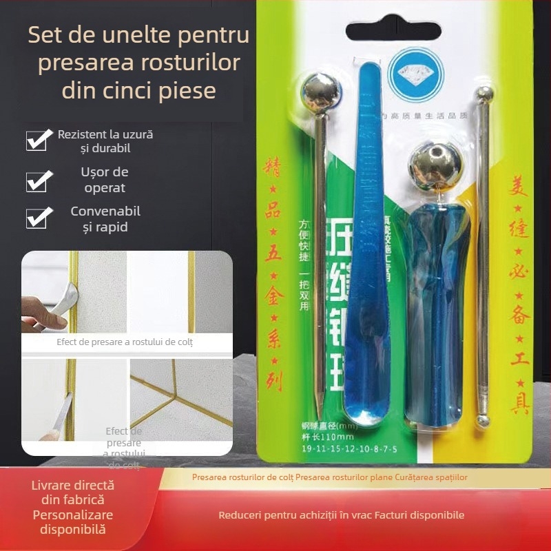 Tingliang Set de unelte pentru rosturi de plăci, oțel inoxidabil, 5 piese