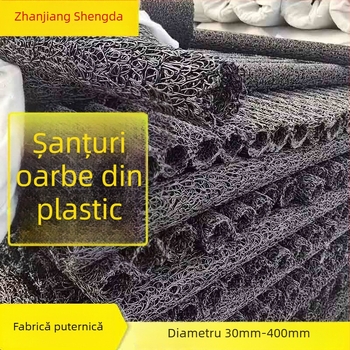 Țeavă de drenaj din plastic pentru amenajări peisagistice, cu suport intern și învelită cu material textil