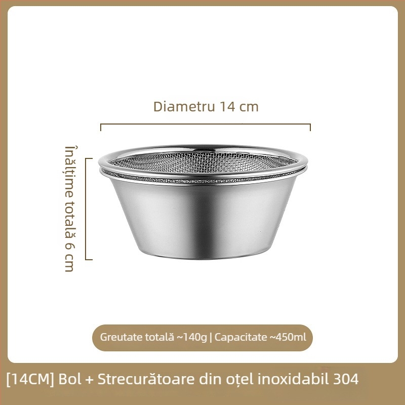 Coșuleț mini din oțel inoxidabil 304 pentru scurgere – pentru spălarea fructelor, filtrare și clătire a orezului, bucătărie