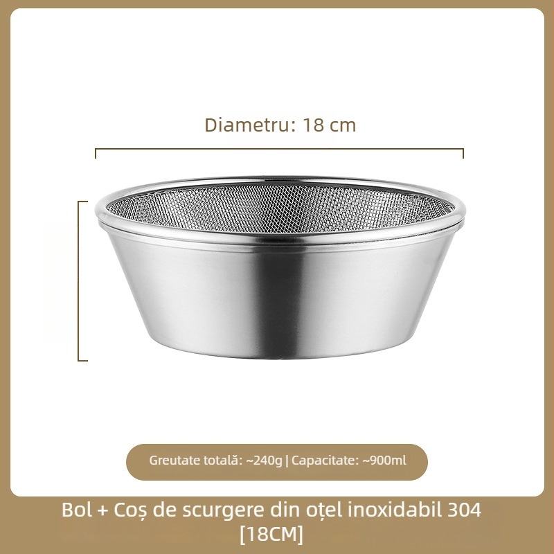 Coșuleț mini din oțel inoxidabil 304 pentru scurgere – pentru spălarea fructelor, filtrare și clătire a orezului, bucătărie