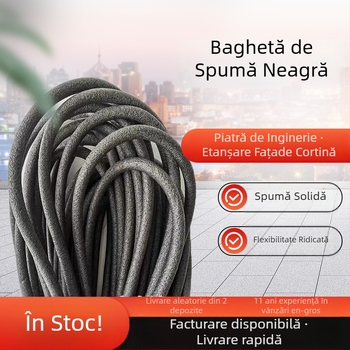 Bare de spumă negre pentru umplerea spațiilor în plăci din aluminiu, benzi solide de spumă rotunde