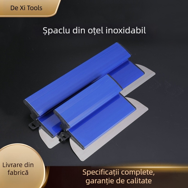 Dexi nou instrument din oțel inoxidabil pentru nivelare și netezire tencuială – mistrie pentru ipsos și racletă