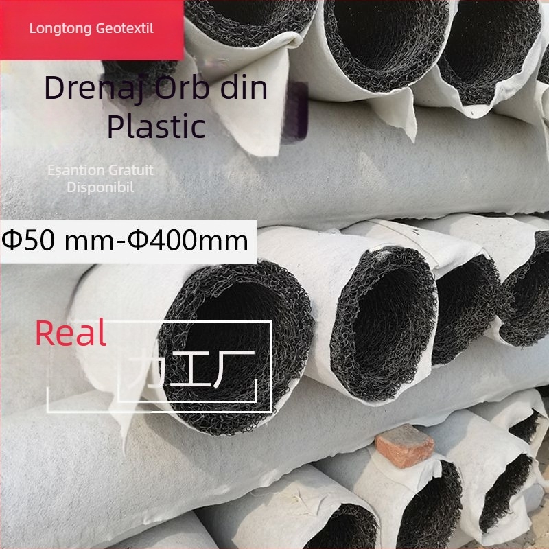 Țeavă de drenaj din plastic cu caneluri, neagră, pentru drenaj în grădină și tunele subterane