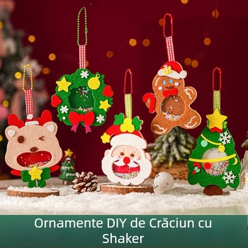 Kit DIY ornamente de Crăciun din material nețesut pentru copii