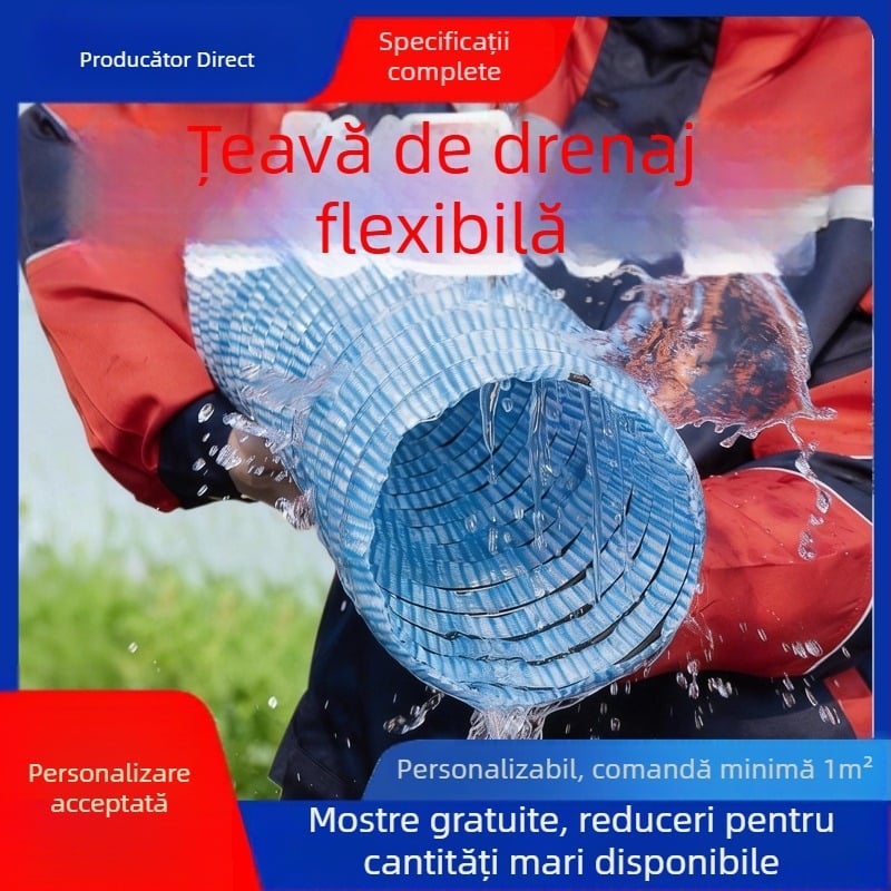 HDPE conductă de drenaj permeabilă, moale, pentru gazon și spații verzi, tunel subteran de drenaj, conductă de drenaj cu arc rigid