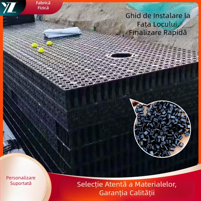 Colector de apă pluvial, modul PP, pentru proiecte de peisagistică municipală și școlară — sistem de reciclare a apei pluviale cu rezervor