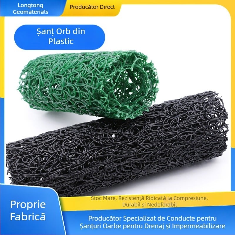 Țevi de drenaj din plastic, goale, cu secțiuni circulare sau dreptunghiulare, pentru autostrăzi, linii de cale ferată și tuneluri. Negru.