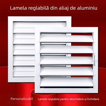 Lamele din aluminiu cu acționare manuală, lamele reglabile pentru exterior, rezistente la ploaie, ventilație și decor de fațadă