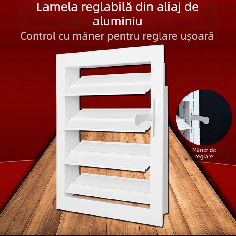 Lamele din aluminiu cu acționare manuală, lamele reglabile pentru exterior, rezistente la ploaie, ventilație și decor de fațadă