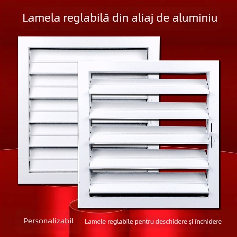 Lamele din aluminiu cu acționare manuală, lamele reglabile pentru exterior, rezistente la ploaie, ventilație și decor de fațadă