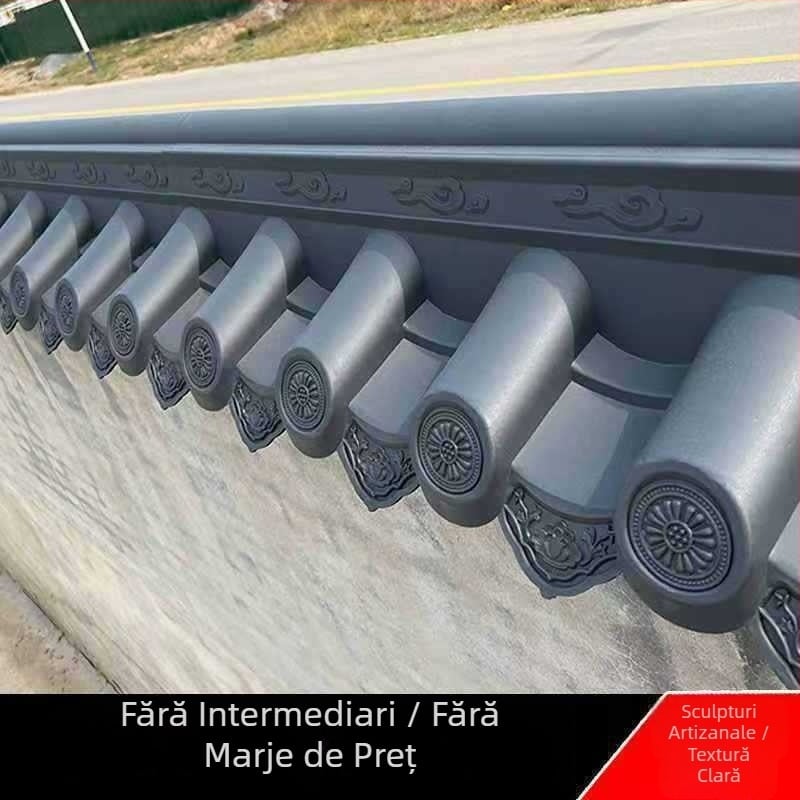 Yanying plăci din rășină în stil antic, decor integrat pentru cornișă în stil chinezesc, plăci din plastic albastre mici, capete de ușă false, plăci de perete pentru clădiri vechi, plăci glazurate
