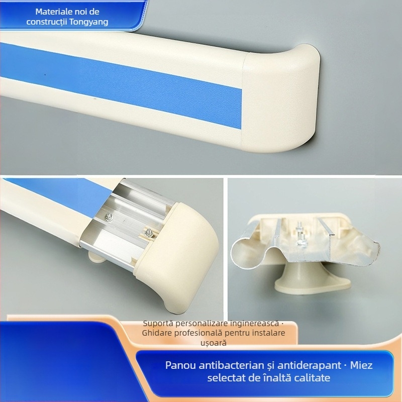 Mâneri din PVC montați pe perete, anti-coliziune pentru coridoarele căminelor de îngrijire, antiderapante