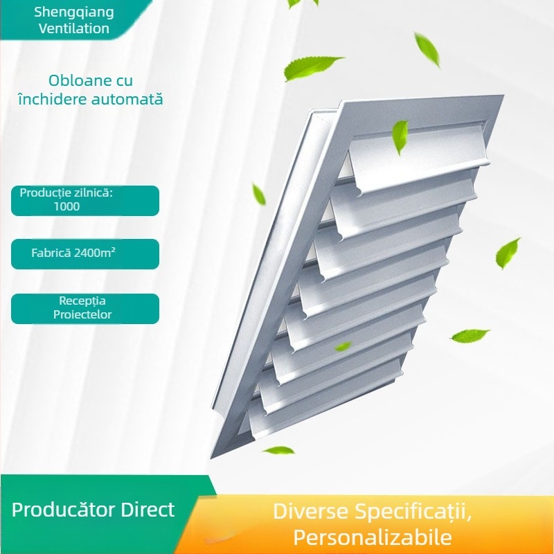 Jaluzele din oțel inoxidabil deschizibile pentru ieșirea de climatizare centrală – protecție pentru ventilatorul axial, aliaj de aluminiu