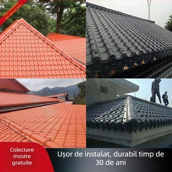 Renovare acoperiș din țigle din rășină sintetică pentru vile, locuințe rurale și clădiri de fabrică, cu țigle antice în stil chinezesc, îngroșate