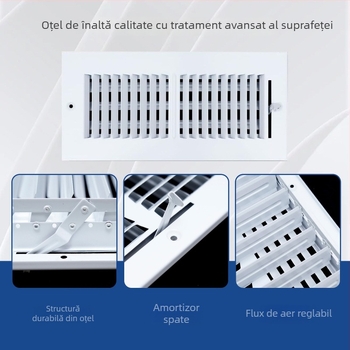 Capac de ventilație cu grilă, bidirecțional, din oțel solid, ieșire de aer HVAC reglabil