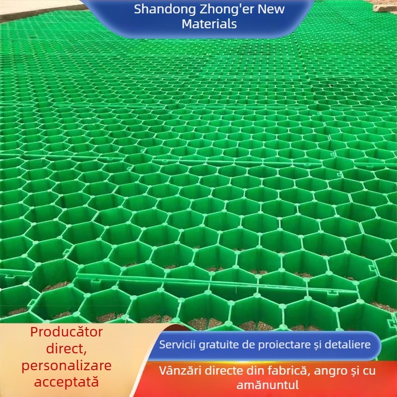 Grilaj HDPE pentru plantarea gazonului, rezistent la presiune și încărcare, grilaj plastic pentru gazon, pentru parcări 40/50/70 mm