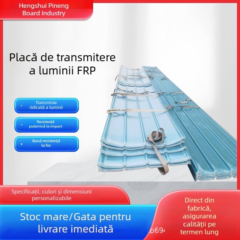 Panou FRP transparent cu model în valuri pentru acoperișul exterior al unei sere, panou de iluminare, personalizabil