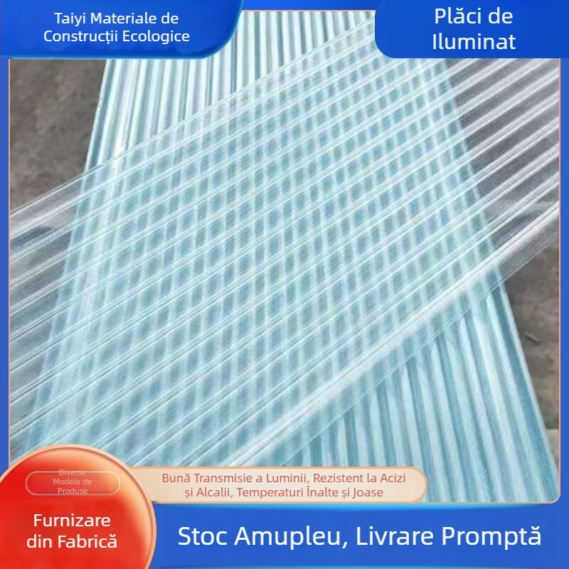 Panou FRP pentru acoperiș cu iluminare, transparent ondulat, din fibră de sticlă, rezistent la coroziune