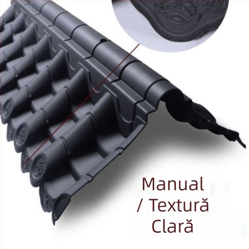 Plăci din rășină în stil antic, cu decor integrat de cornisa chinezesc, plăci albastre din plastic și replică a capului de ușă pentru pereți ai clădirilor vechi