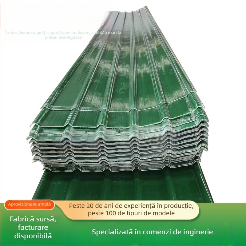 Sunboard, țigle din oțel colorat pentru seră, panou FRP durabil, plăci transparente, adăpost de ploaie