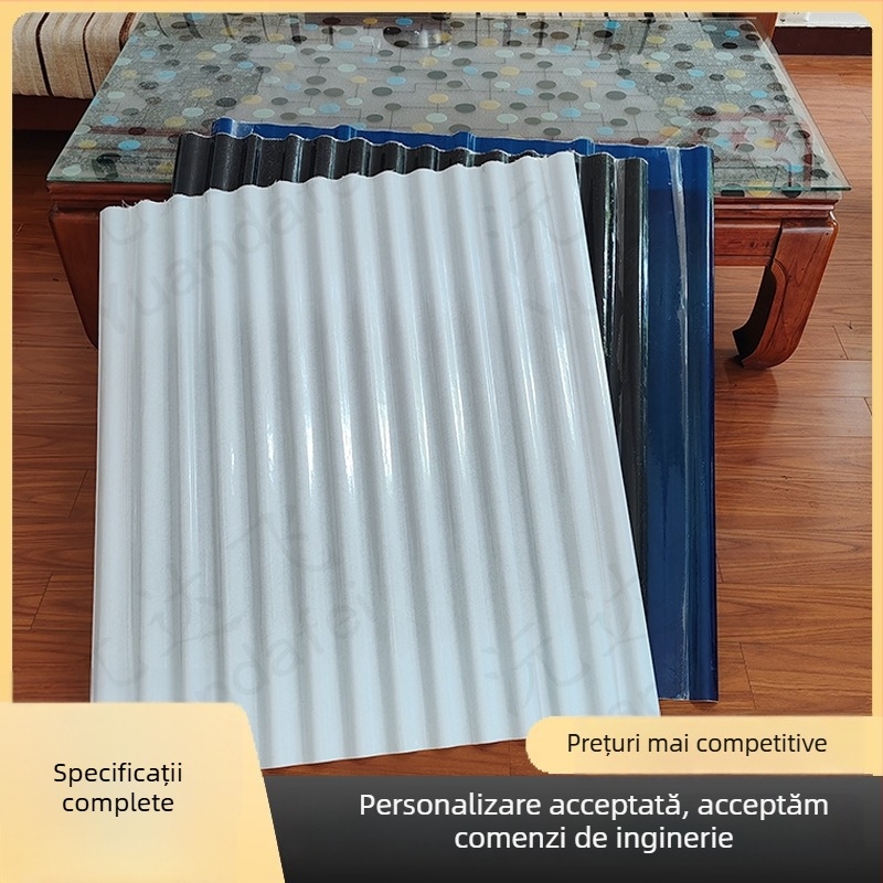 Țiglă ondulată FRP din fibră de sticlă, alb lăptos opac, panou de iluminare și umbrire pentru acoperiș