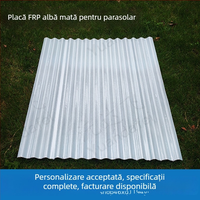 Țiglă ondulată FRP din fibră de sticlă, alb lăptos opac, panou de iluminare și umbrire pentru acoperiș