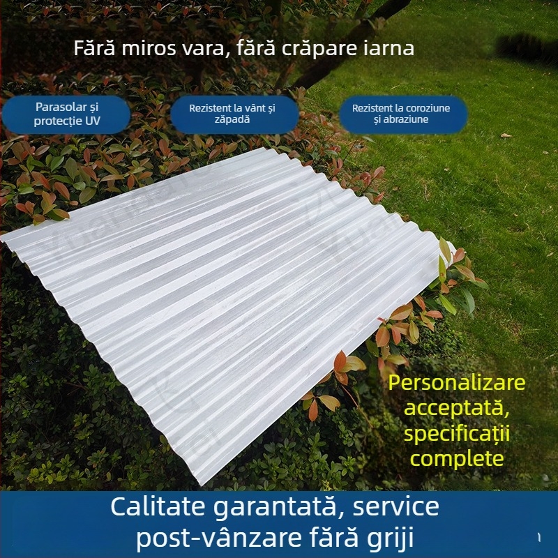 Țiglă ondulată FRP din fibră de sticlă, alb lăptos opac, panou de iluminare și umbrire pentru acoperiș