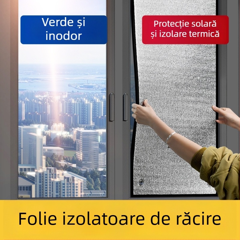 Film de protecție solară și izolație termică pentru geamuri, fără găuri, jaluzele rulou pentru seră din sticlă, folie de aluminiu, întunecare completă