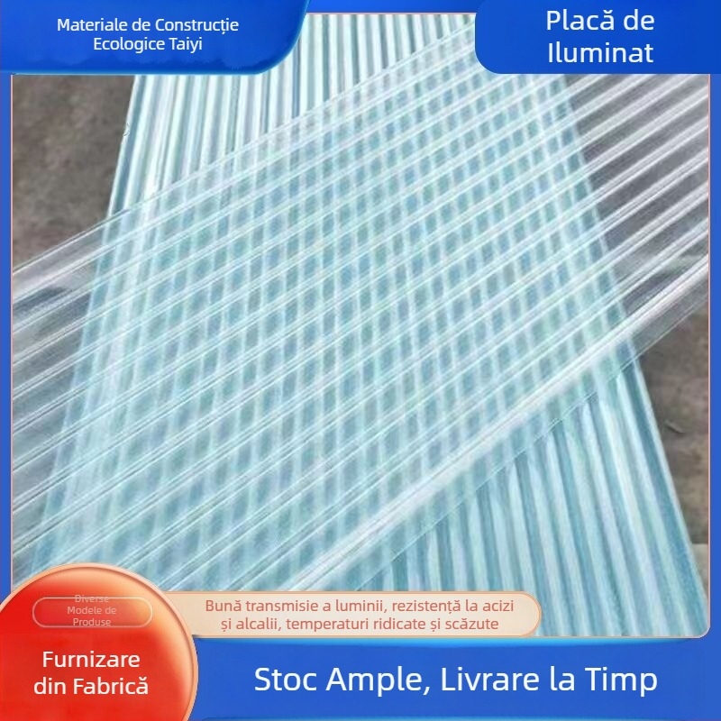 În stoc Panou FRP pentru copertină, panou de iluminat transparent, tip ondulat din fibră de sticlă, 840 valuri