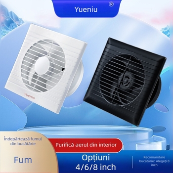 Ventilator de evacuare montat pe perete pentru baie și bucătărie, puternic, uz casnic