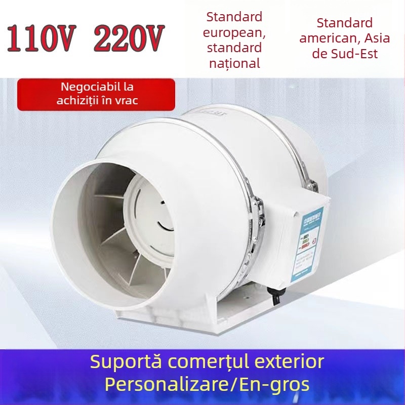 Ventilator tubular de ventilație pentru bucătărie și baie, 6–8 inch, puternic