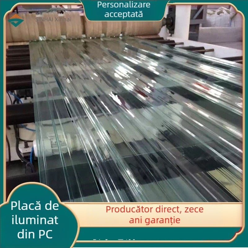 Panou iluminat din PC, transparent și ondulat, tip 840/900, rezistent la foc